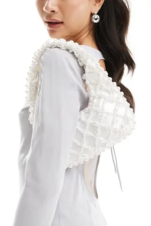 True Decadence Embellished shoulder bag in white