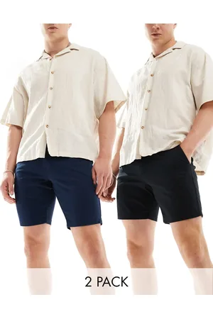 ASOS 2 pack skinny chino shorts in and navy save