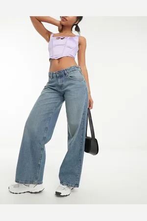 Motel Roomy extra wide low rise jeans in vintage green