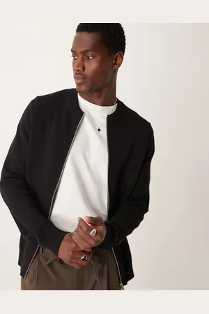 MANGO Soft touch jersey zip down cardigan in