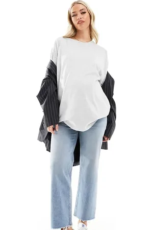 ASOS ASOS DESIGN Maternity ankle grazer straight leg jean in light mid - MBLUE