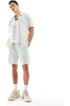 New Look Linen-blend stripe shorts co-ord in