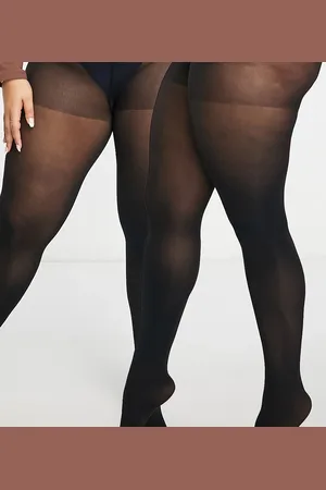 ASOS ASOS DESIGN Curve 2 pack 60 denier tights in super stretch fit in