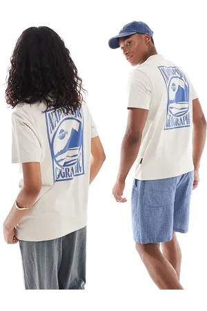 Napapijri Mele landscape backprint t-shirt in beige