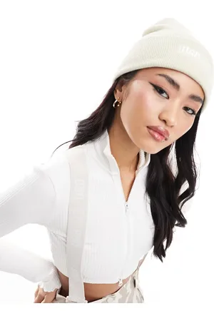 Urban Threads Ski knitted beanie hat in beige
