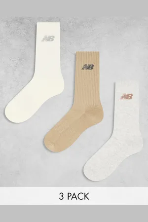 New Balance Logo crew sock 3 pack in neutrals