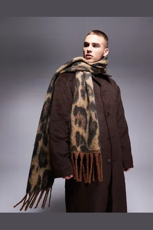 ASOS Fluffy blanket scarf in leopard print