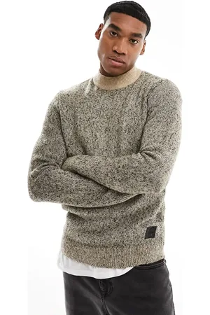 JACK & JONES Twisted heavy jumper in beige