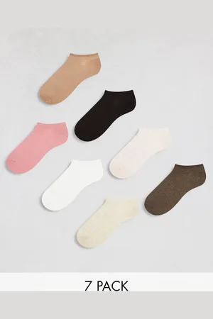 Lindex 7 pack rib trainer socks in neutrals