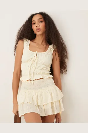 ASOS Milkmaid short sleeve top in yellow