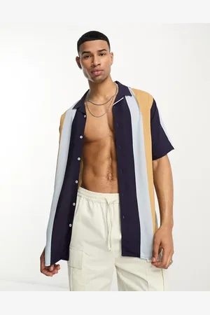 Le Breve Revere collar resort shirt in stripe