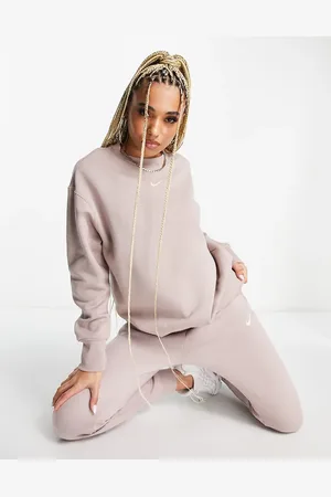 Nike Mini Swoosh sweatshirt in taupe
