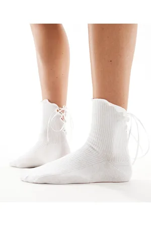 ASOS Ankle socks with back bow detail in