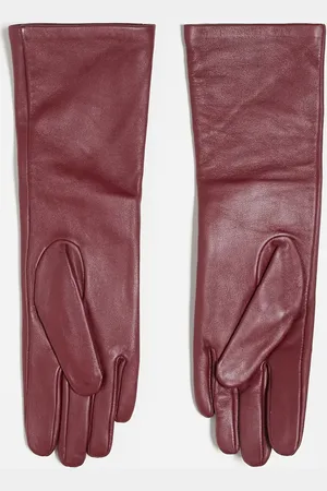 Topshop Gibson leather gloves in oxblood