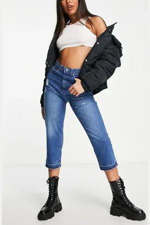 NaaNaa High waisted cropped jeans in