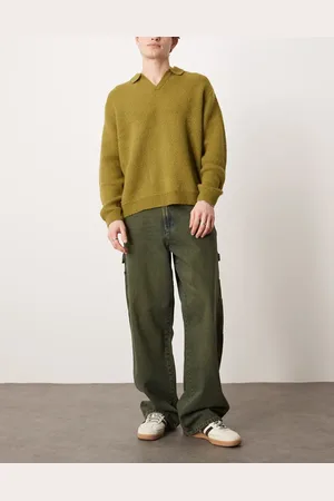 Dickies Loose fit carpenter denim trousers with contrast stitching in a washed tone fade
