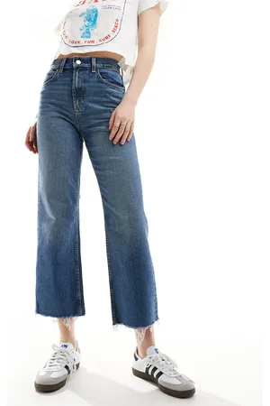 ASOS Ankle grazer straight leg jean in dark mid - MBLUE