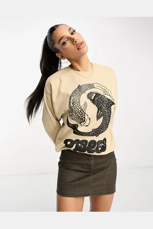 Honour HNR LDN pisces star sign sweatshirt in natural