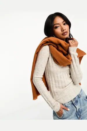 ASOS Raw edge scarf in rust