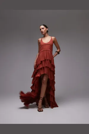 AllSaints Cavarly dress in burnt brick
