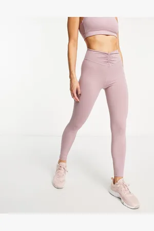 South Beach Ruched waistband leggings in violet
