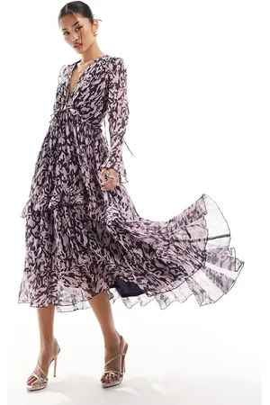 Style Cheat Stye Cheat ruffle detail maxi dress in print