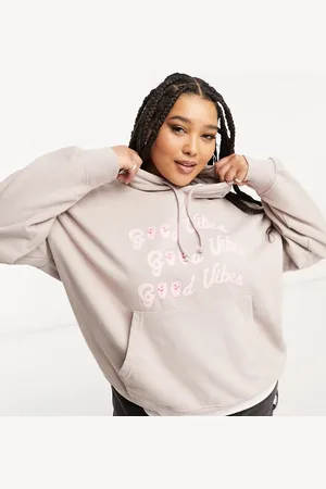Heartbreak Plus Good vibes hoodie in mauve