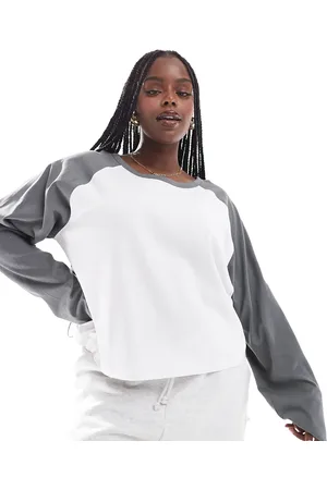 COLLUSION Plus raglan long sleeve boxy t-shirt in