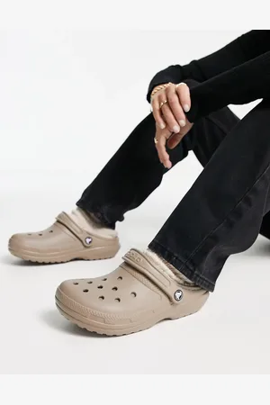 Crocs Classic lined clogs in mushroom