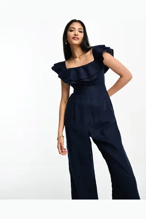 Whistles Tabi bardot linen jumpsuit in