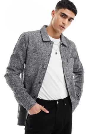 River Island Salt and pepper texture shirt in