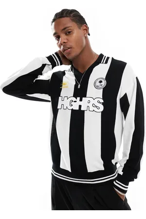 Bershka Retro polo jumper in black and
