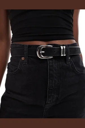 Weekday Slim western belt with silver buckle in