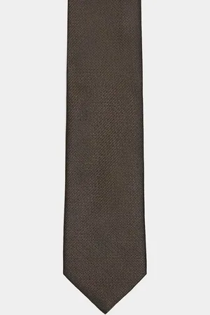 MANGO Regular tie in brown