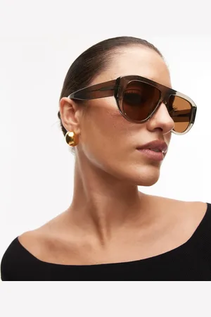 Topshop Premium Mauritus angular acetate sunglasses in