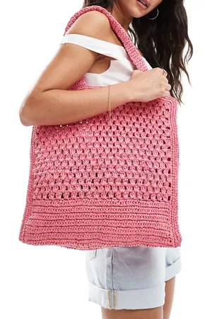 MANGO Crochet tote bag in