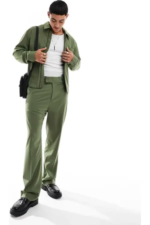 Harry Brown Co-ord loose full length trousers in khaki