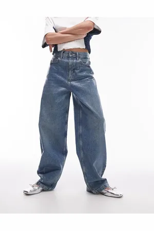 Topshop Baggy high rise jean in coated