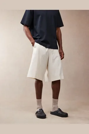 ASOS Smart oversized bermuda linen blend shorts in ecru