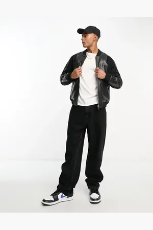 Bolongaro Contrast panel leather bomber in