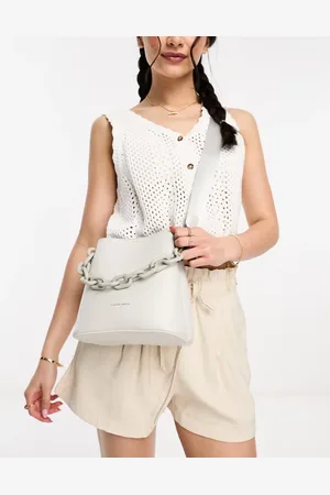 Claudia Canova Bucket bag with tonal chain detail in stone