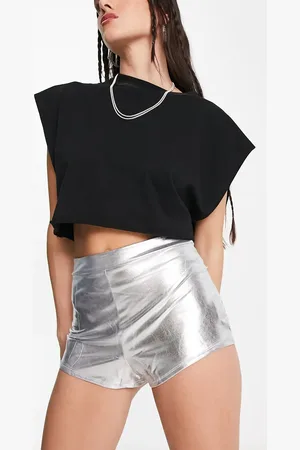 First Distraction Metallic festival hotpants with bum ruching in