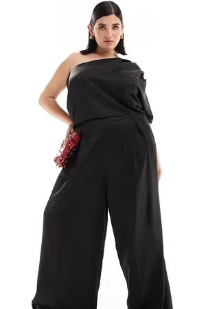 ASOS ASOS DESIGN Curve satin wide leg trouser co-ord in