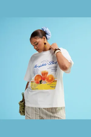 ASOS ASOS DESIGN Curve oversized T-shirt with orange juice graphic in