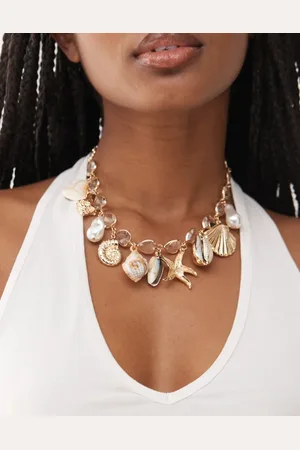 Reclaimed Charm necklace with mixed faux shells in