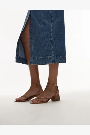 MANGO Micro block heel sandal in tan