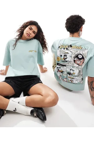 ASOS Disney unisex oversized boxy t-shirt with Chip & Dale comic prints in blue