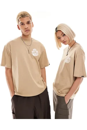 Vans Circle logo oversized fit back print t-shirt in tan - TAN
