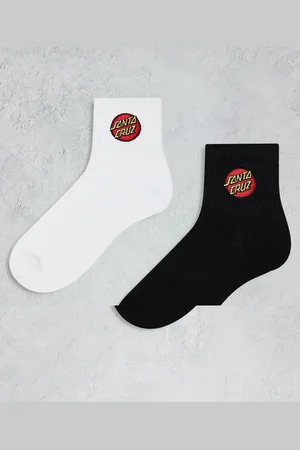 Santa Cruz Dot logo 2 pack socks in white and black