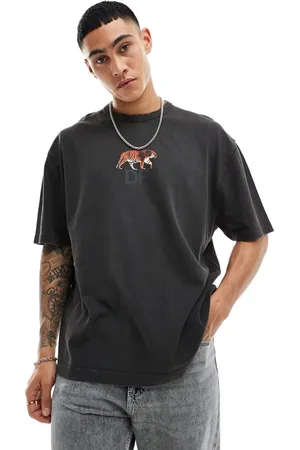 ASOS ASOS Dark Future oversized t-shirt in washed with tiger chest print